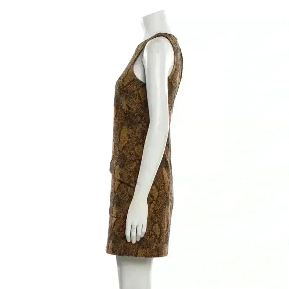 Joie Shift Dress XXS yellow and black animal print, oversized, sleeveless, good - Picture 6 of 8